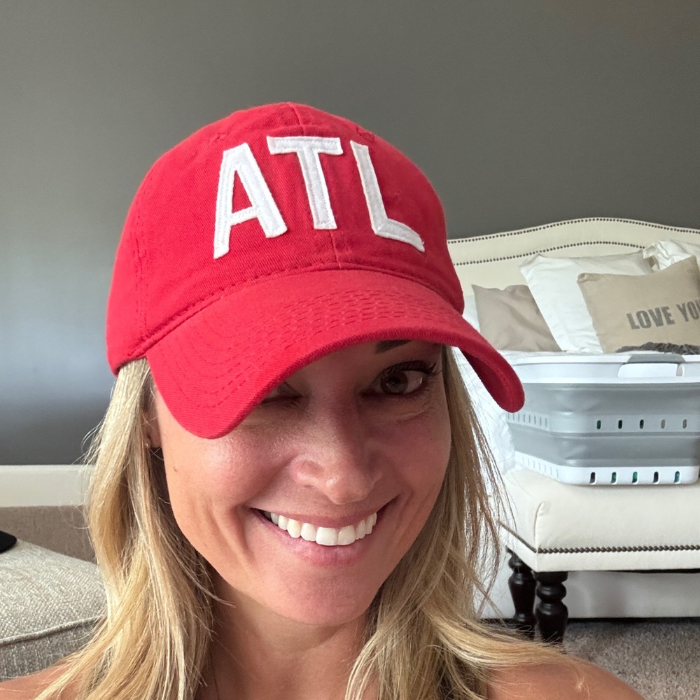 Red ATL Embroidered Baseball Cap - Picture 2 of 4
